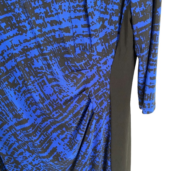 Lauren Ralph Lauren blue and black lined jersey stretch dress - Picture 3 of 12